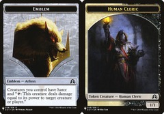 Arlinn, Embraced by the Moon Emblem (018) // Human Cleric (010) Double-Sided Token